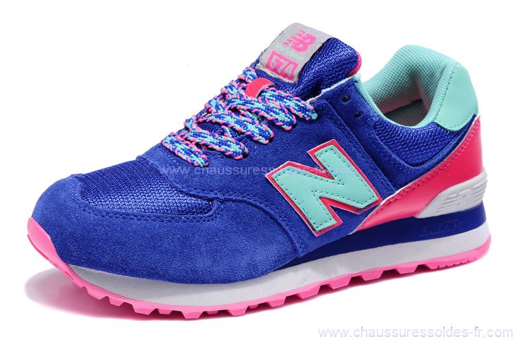 new balance rose et bleu femme